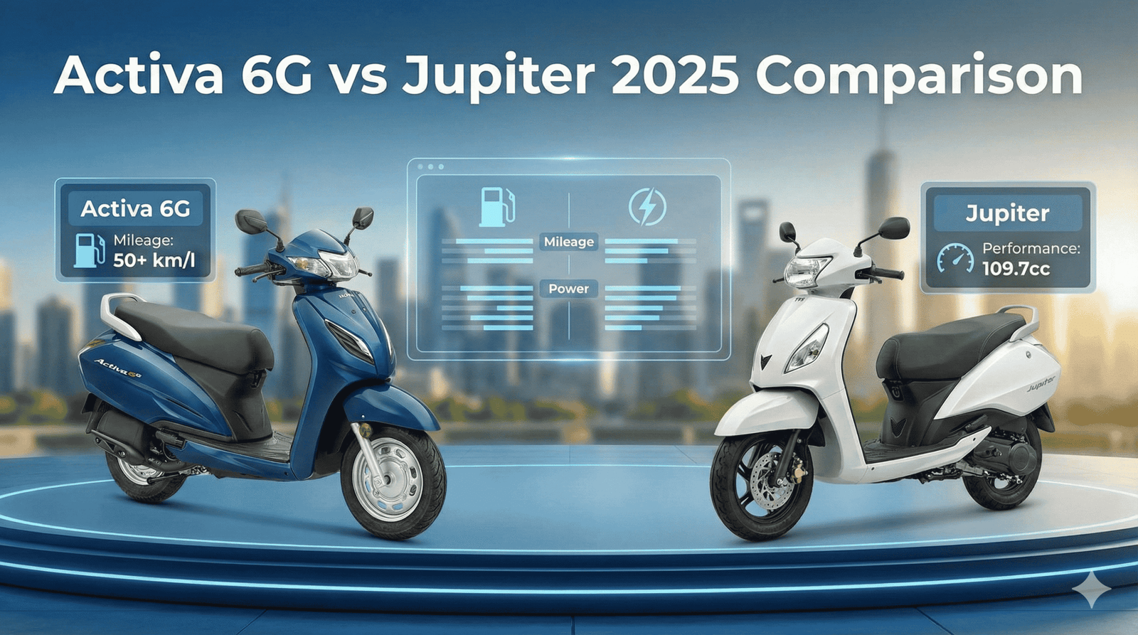 Honda Activa 6G vs TVS Jupiter 2025 comparison banner image