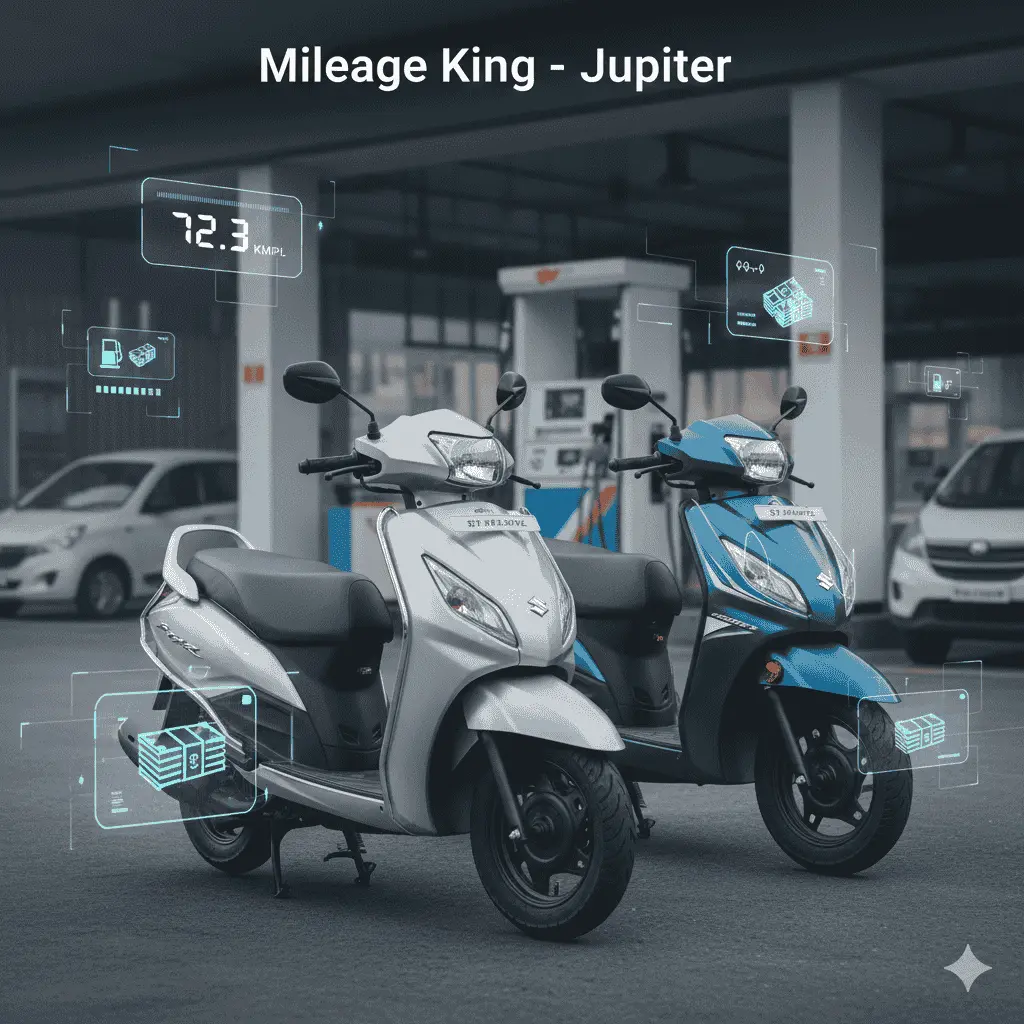 Jupiter vs Access 125 mileage
