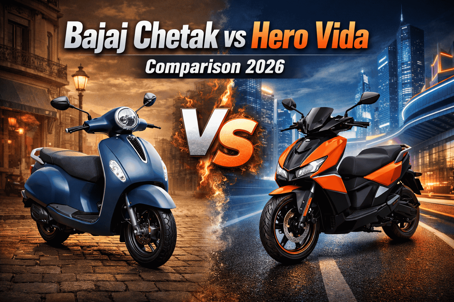 Bajaj Chetak vs Vida electric scooter comparison in India