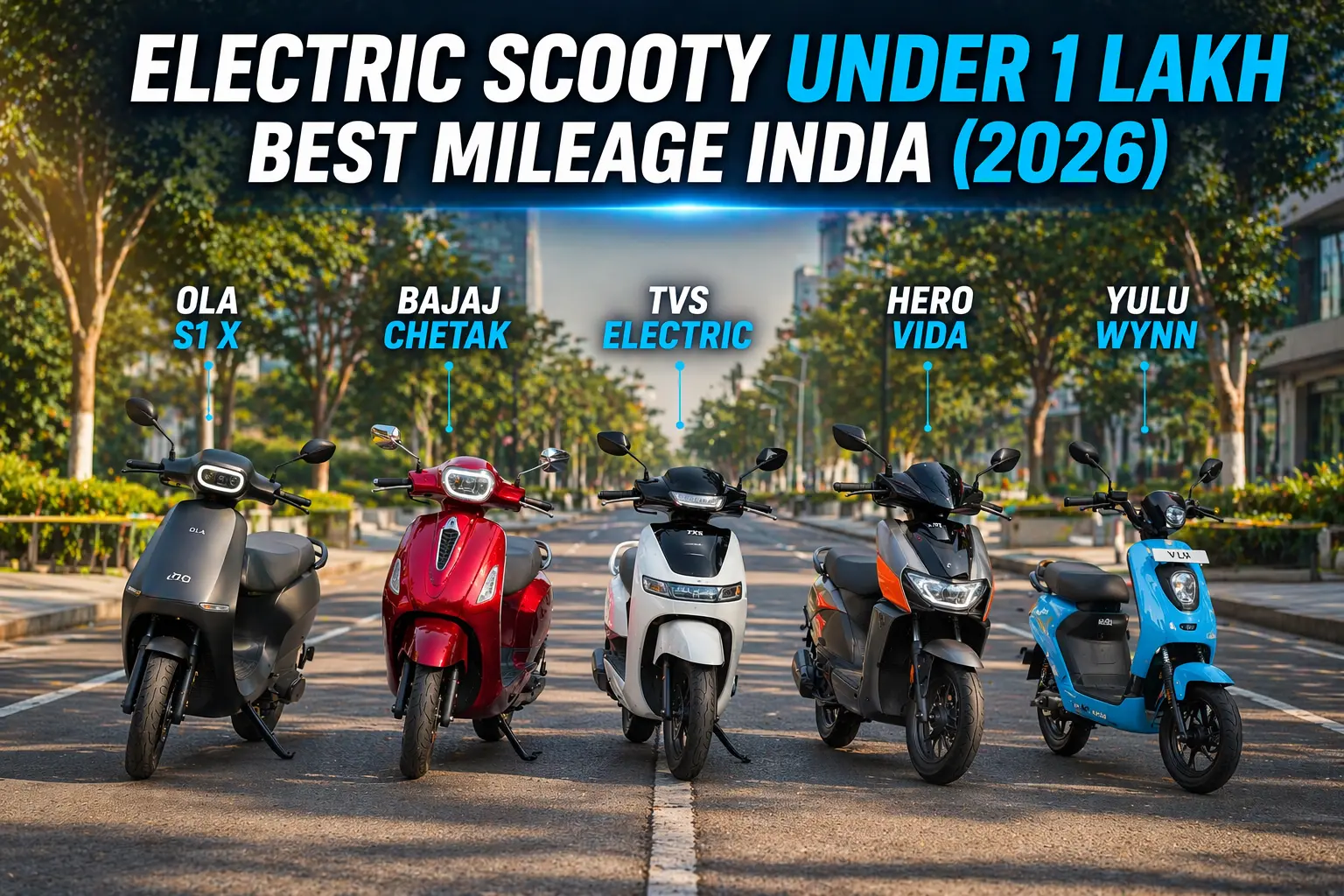 Electric scooty under 1 lakh best mileage India 2026 featured image