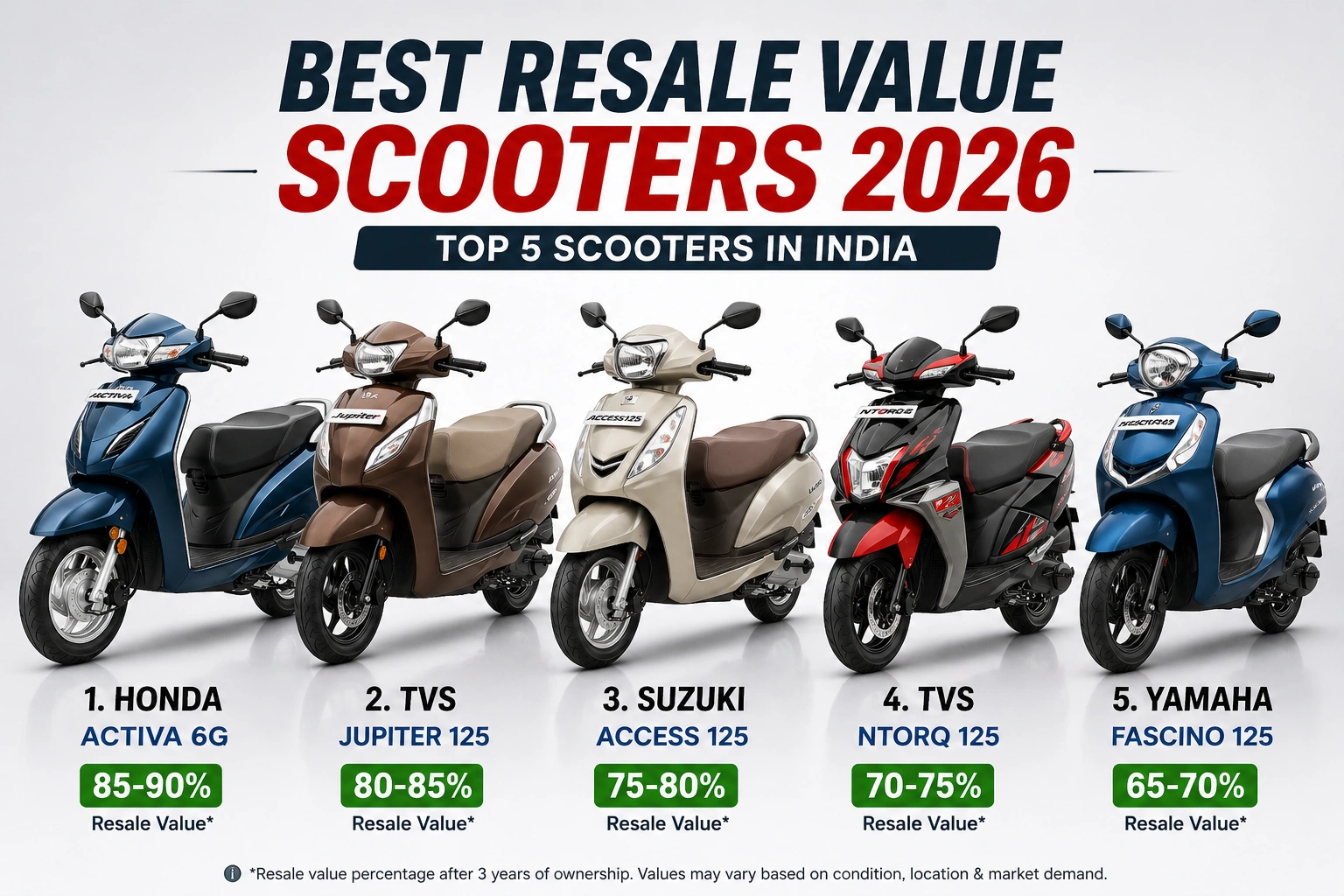 scooty with best resale value in India